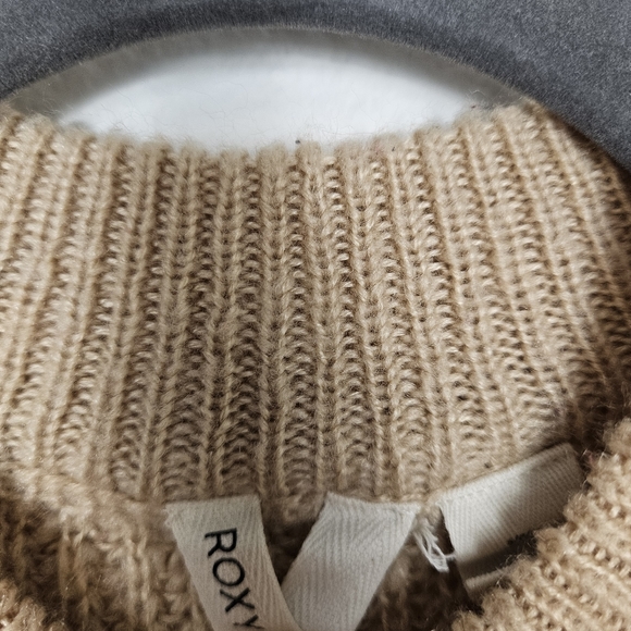 Roxy Mock Neck Pullover Knit Sweater Size Small - Tan - Picture 4 of 8